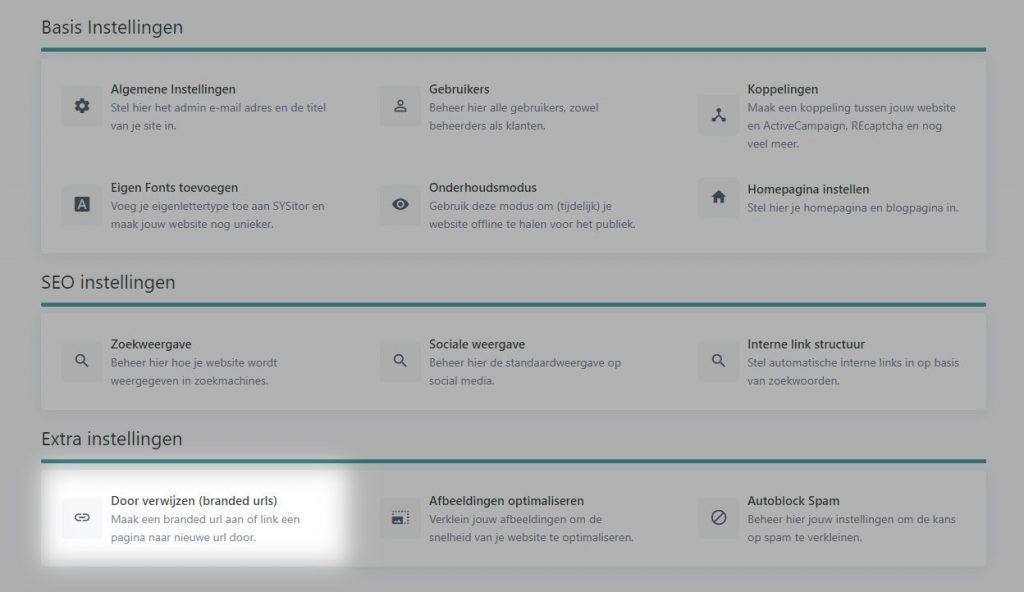 Branded links met SYS