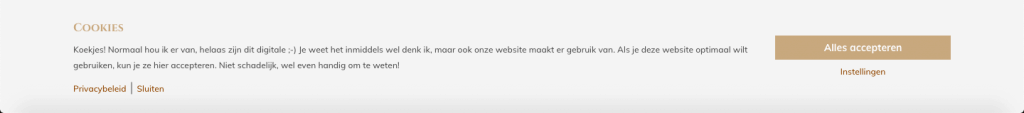 cookiemelding pop-up