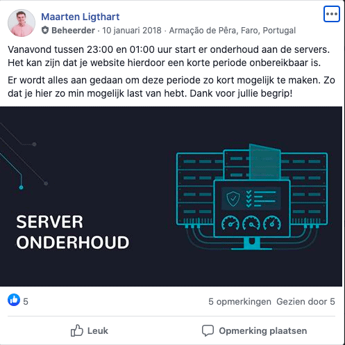 uptime en downtime - onderhoud